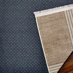 Krem Çerçeveli Modern Etnik Desenli Halı  | Makinada Yıkanabilir | Hav Toz Vermez | Leke Tutmayan | Kaymaz Taban | Dijital Makine Baskı | Salon Yolluk Mutfak Halısı