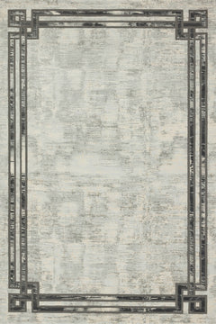 Gri Çerçeveli Modern Etnik Desenli Halı  | Makinada Yıkanabilir | Hav Toz Vermez | Leke Tutmayan | Kaymaz Taban | Dijital Makine Baskı | Salon Yolluk Mutfak Halısı