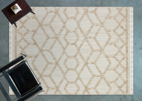 Bej Geometrik Modern Etnik Desenli Halı  | Makinada Yıkanabilir | Hav Toz Vermez | Leke Tutmayan | Kaymaz Taban | Dijital Makine Baskı | Salon Yolluk Mutfak Halısı