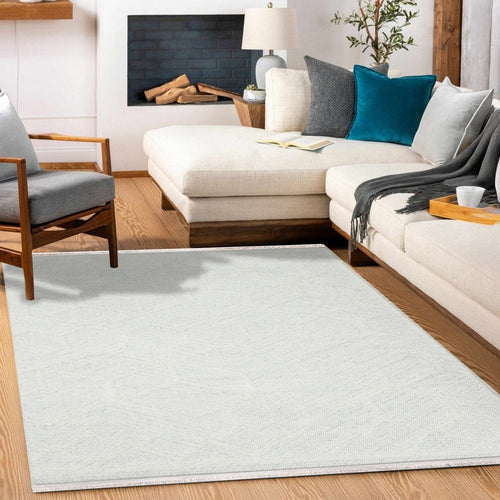 Beyaz Geometrik Modern Etnik Desenli Halı  | Makinada Yıkanabilir | Hav Toz Vermez | Leke Tutmayan | Kaymaz Taban | Dijital Makine Baskı | Salon Yolluk Mutfak Halısı