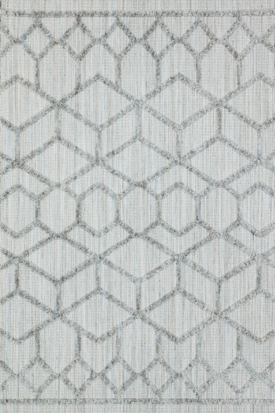 Modern Grey and White Geometric Area Rug – in the living room