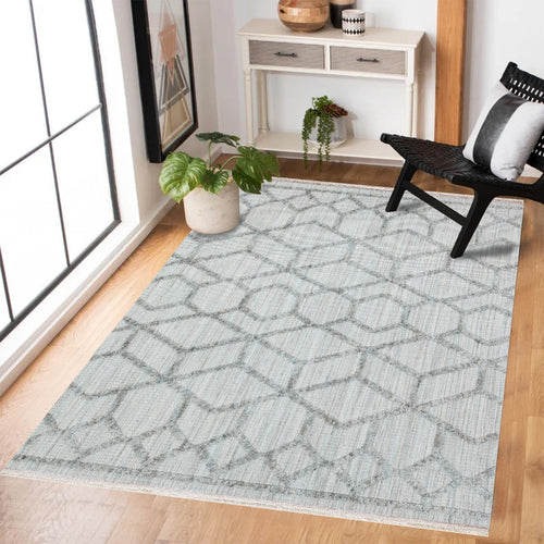 Gri Geometrik Modern Etnik Desenli Halı  | Makinada Yıkanabilir | Hav Toz Vermez | Leke Tutmayan | Kaymaz Taban | Dijital Makine Baskı | Salon Yolluk Mutfak Halısı