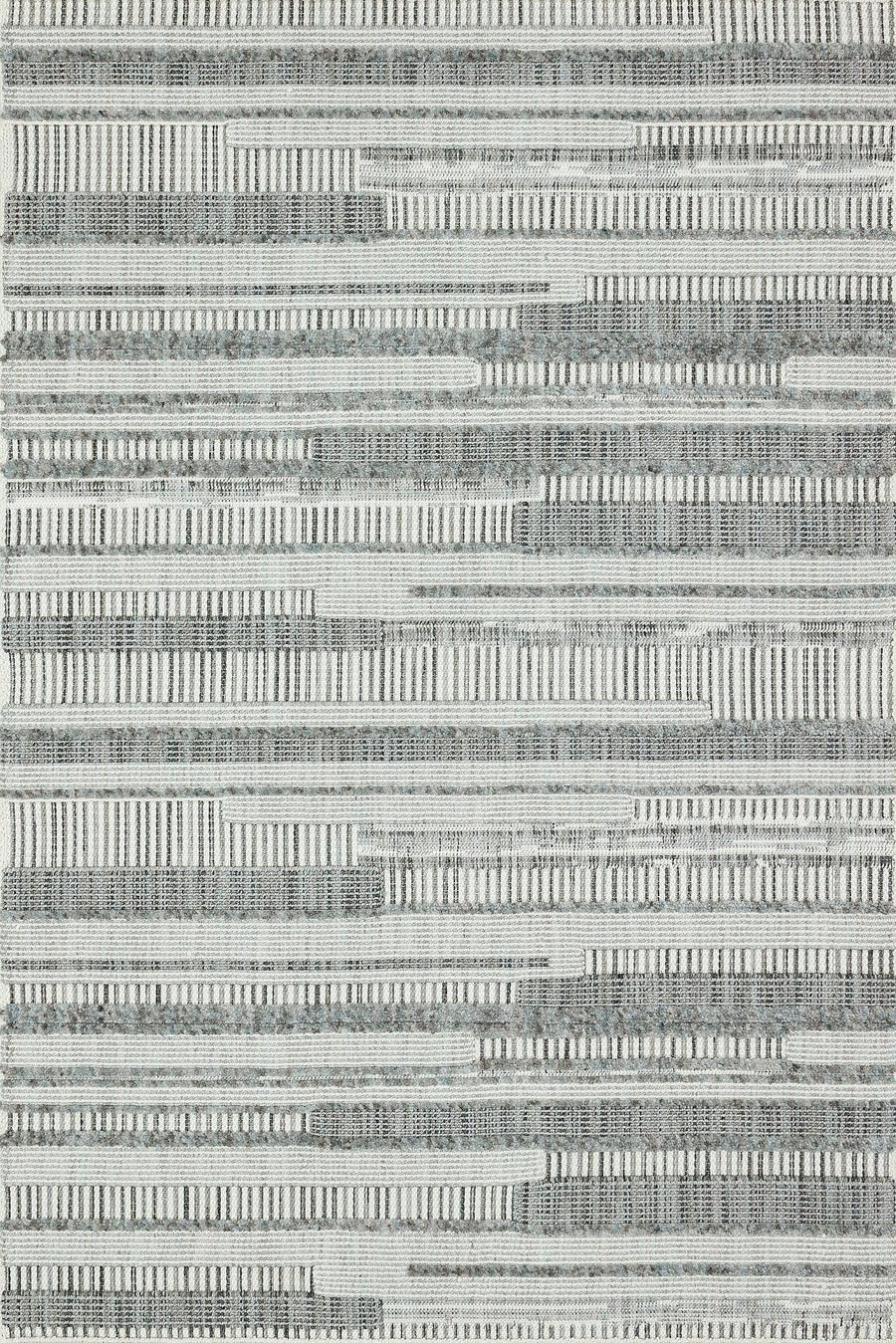 Modern Geometric Light Grey & White Area Rug – in the hallway