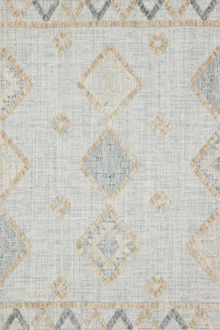 Bohemian Geometric White, Grey & Beige Area Rug – in the living room