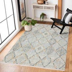 Bej Geometrik Modern Etnik Desenli Halı  | Makinada Yıkanabilir | Hav Toz Vermez | Leke Tutmayan | Kaymaz Taban | Dijital Makine Baskı | Salon Yolluk Mutfak Halısı