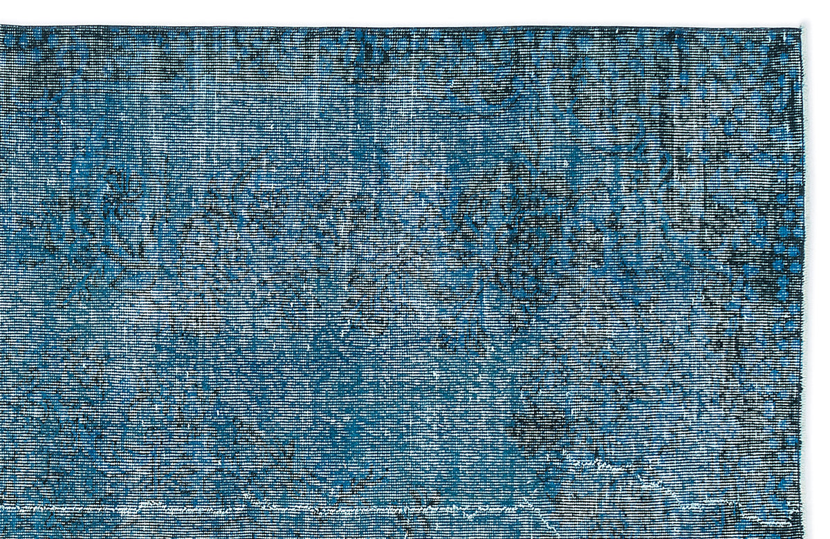 Tirena Turkuaz ve Mavi Soyut Desenli El Dokuma Halı 178x283 cm – detay görünümü