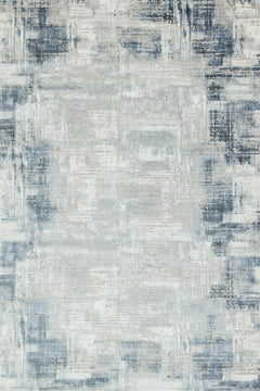 Mavi Soyut Modern Etnik Desenli Halı  | Makinada Yıkanabilir | Hav Toz Vermez | Leke Tutmayan | Kaymaz Taban | Dijital Makine Baskı | Salon Yolluk Mutfak Halısı