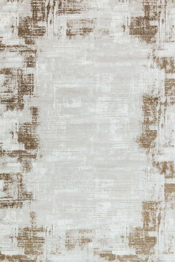 Krem Vizon Eskitme Modern Halı - Yıkanabilir - Kaymaz Taban - Pati Dostu