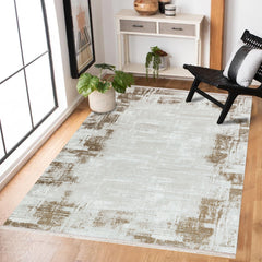 Vizon Soyut Modern Etnik Desenli Halı  | Makinada Yıkanabilir | Hav Toz Vermez | Leke Tutmayan | Kaymaz Taban | Dijital Makine Baskı | Salon Yolluk Mutfak Halısı