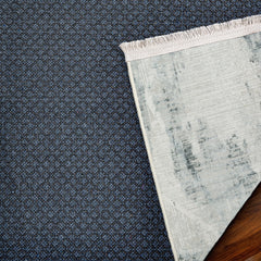 Gri Soyut Modern Etnik Desenli Halı  | Makinada Yıkanabilir | Hav Toz Vermez | Leke Tutmayan | Kaymaz Taban | Dijital Makine Baskı | Salon Yolluk Mutfak Halısı