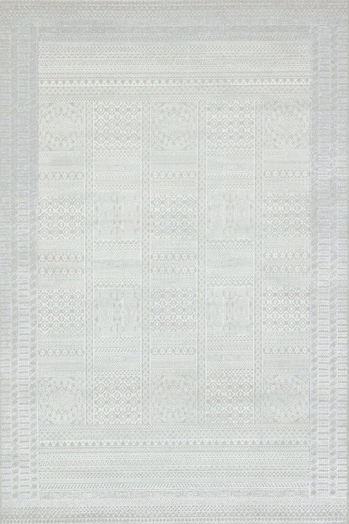 Krem Geometrik Modern Etnik Desenli Halı  | Makinada Yıkanabilir | Hav Toz Vermez | Leke Tutmayan | Kaymaz Taban | Dijital Makine Baskı | Salon Yolluk Mutfak Halısı