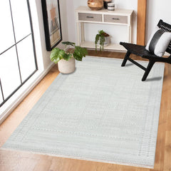 Krem Geometrik Modern Etnik Desenli Halı  | Makinada Yıkanabilir | Hav Toz Vermez | Leke Tutmayan | Kaymaz Taban | Dijital Makine Baskı | Salon Yolluk Mutfak Halısı