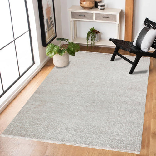 Ekru Modern Modern Etnik Desenli Halı  | Makinada Yıkanabilir | Hav Toz Vermez | Leke Tutmayan | Kaymaz Taban | Dijital Makine Baskı | Salon Yolluk Mutfak Halısı