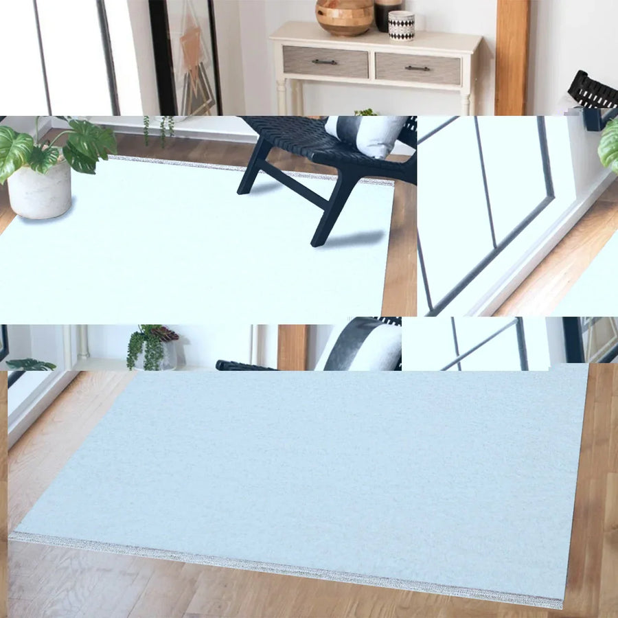 Beyaz Modern Salon Halısı Polyester Makine Dokuma – farklı açı görünümü