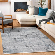 Saffron Gri Çizgili Polipropilen Makine Alan Halısı