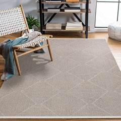 Absolutist Geometrik Pamuk Makine Halısı