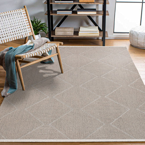 Absolutist Geometrik Pamuk Makine Halısı