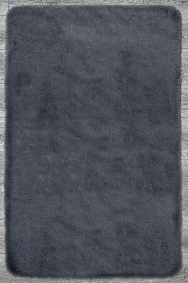 Antrasit Gri Bohem Dekoratif Halı - Yıkanabilir