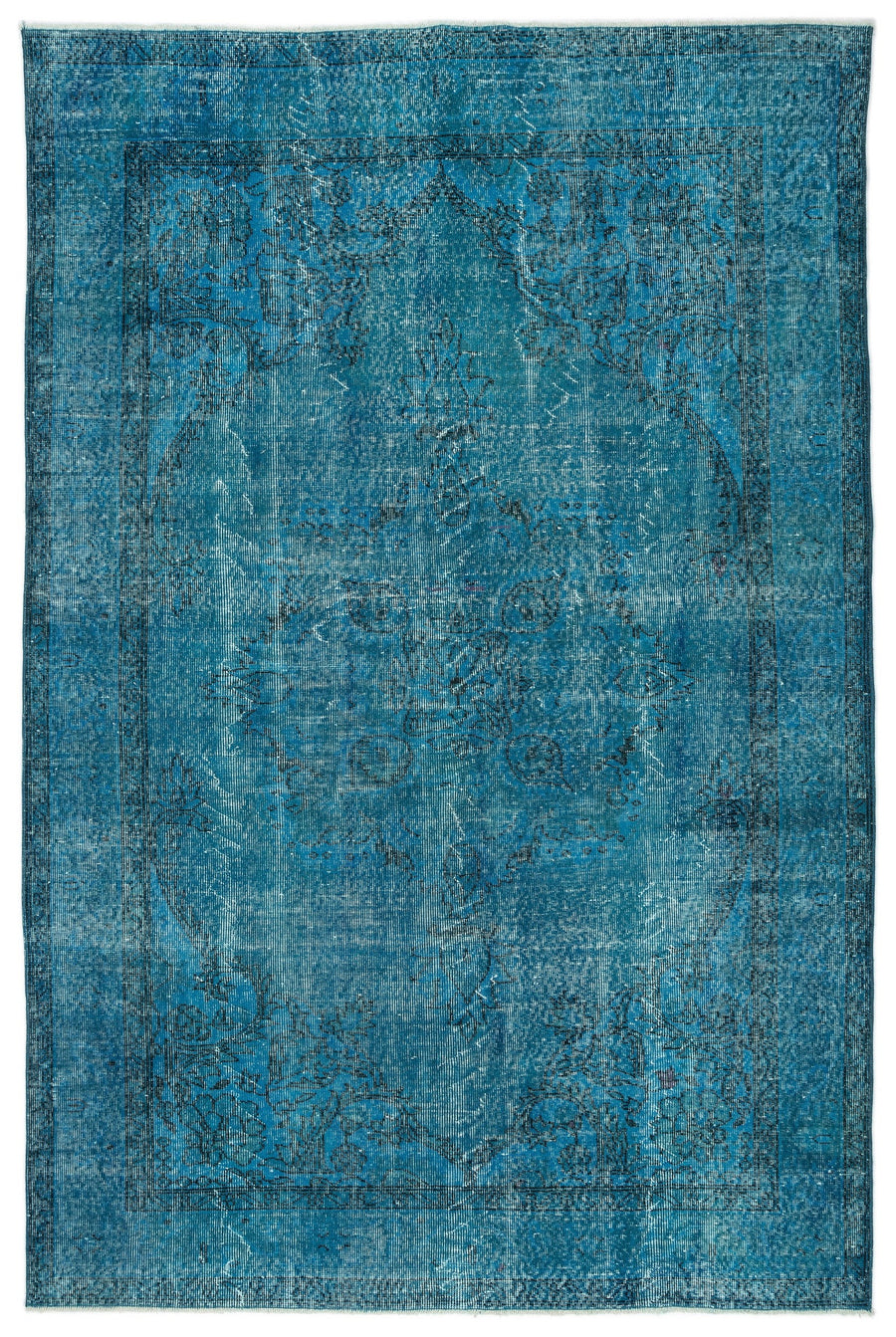 Tirena Turkuaz ve Lacivert Madalyon Desenli El Dokuma Halı 187x285 cm