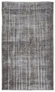 Tirena Gri ve Antrasit Soyut Desenli El Dokuma Halı 160x276 cm