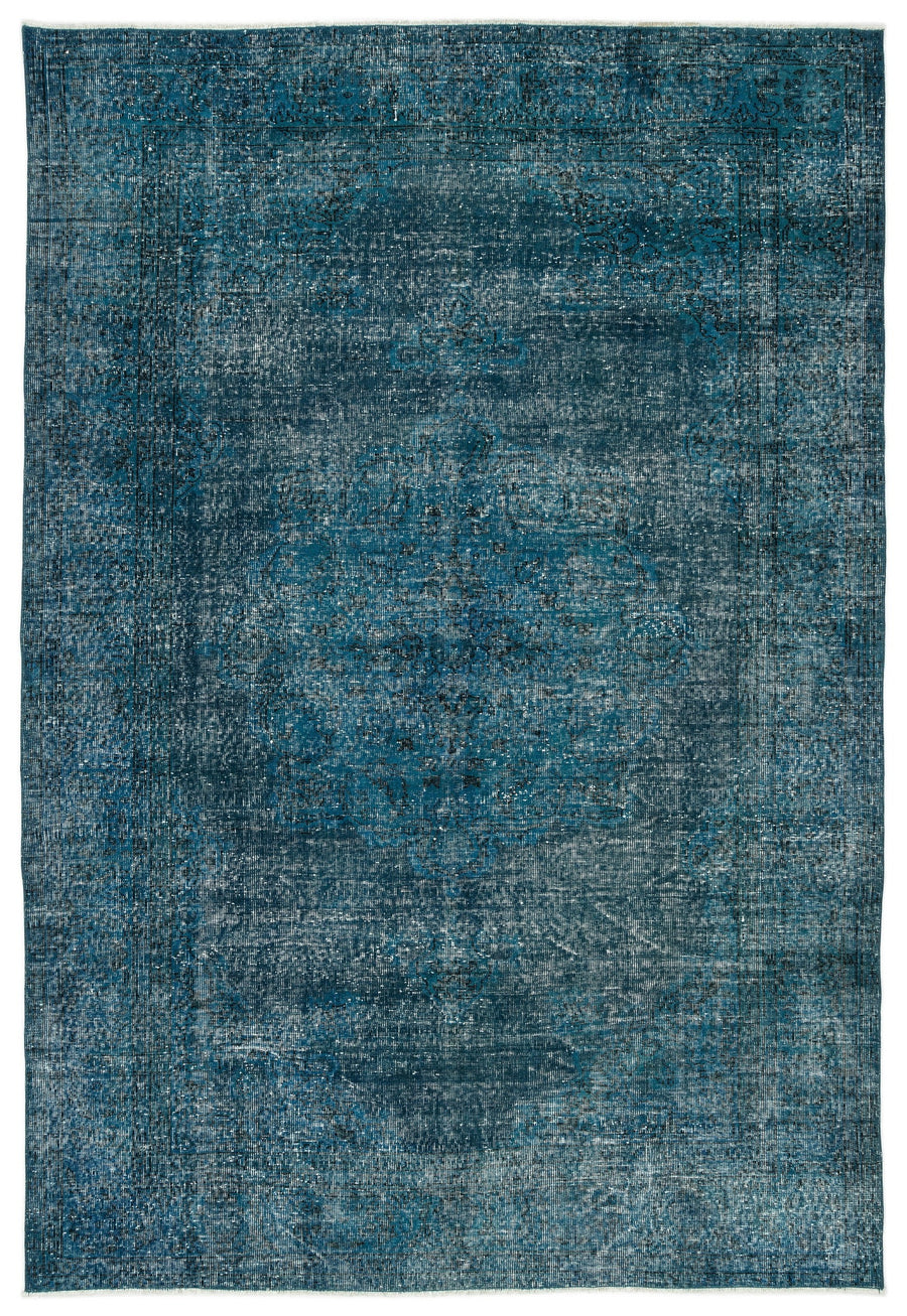 Tirena Turkuaz ve Gri Soyut Desenli El Dokuma Halı 193x292 cm