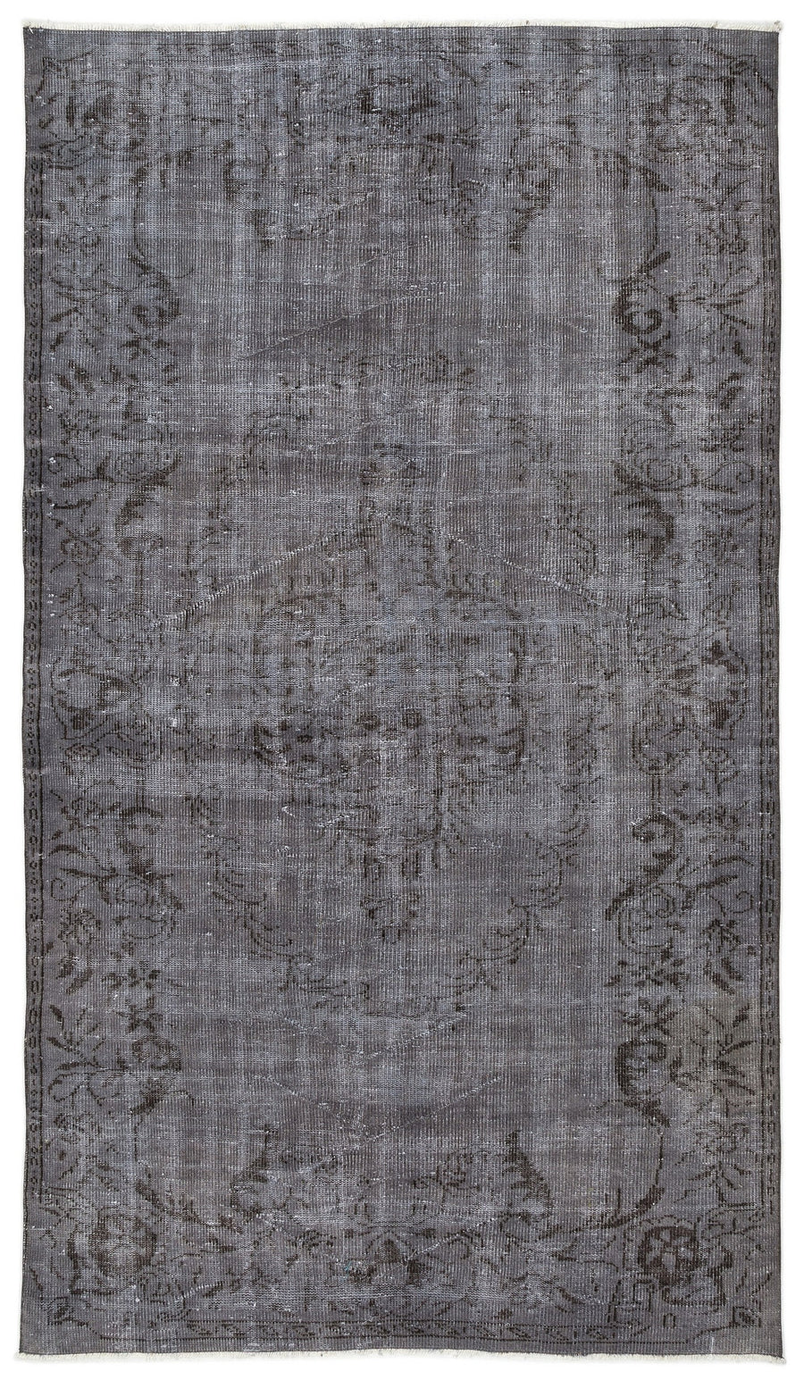 Tirena Gri ve Antrasit Madalyon Desenli El Dokuma Halı 163x285 cm