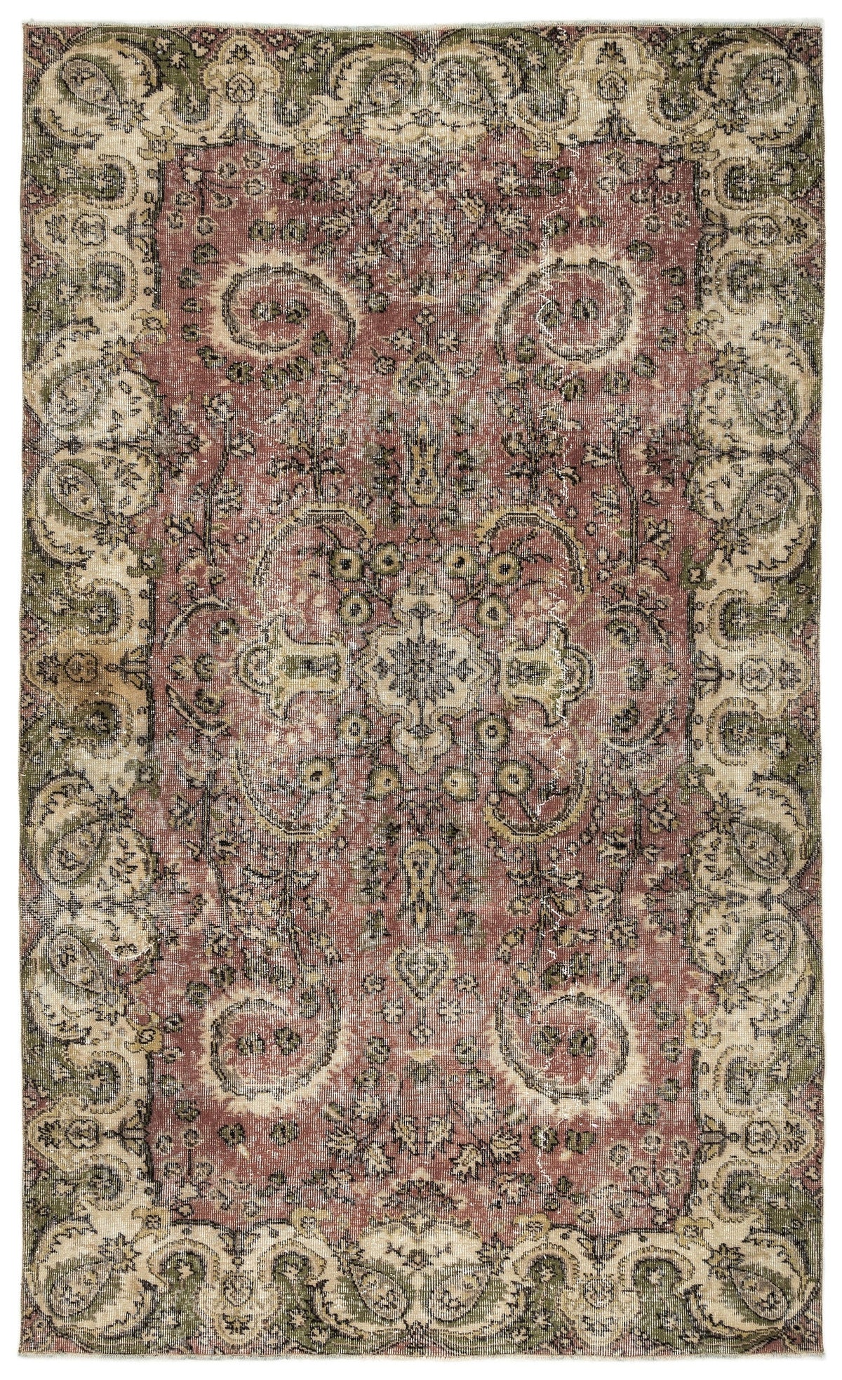 Tirena Gümüş ve Kırmızı Madalyon Desenli El Dokuma Halı 158x265 cm
