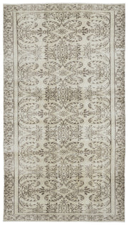 Tirena Bej ve Ekru Çiçek Desenli El Dokuma Halı 162x290 cm