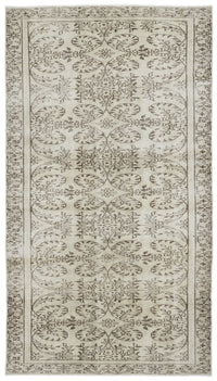 Tirena Bej ve Ekru Çiçek Desenli El Dokuma Halı 162x290 cm