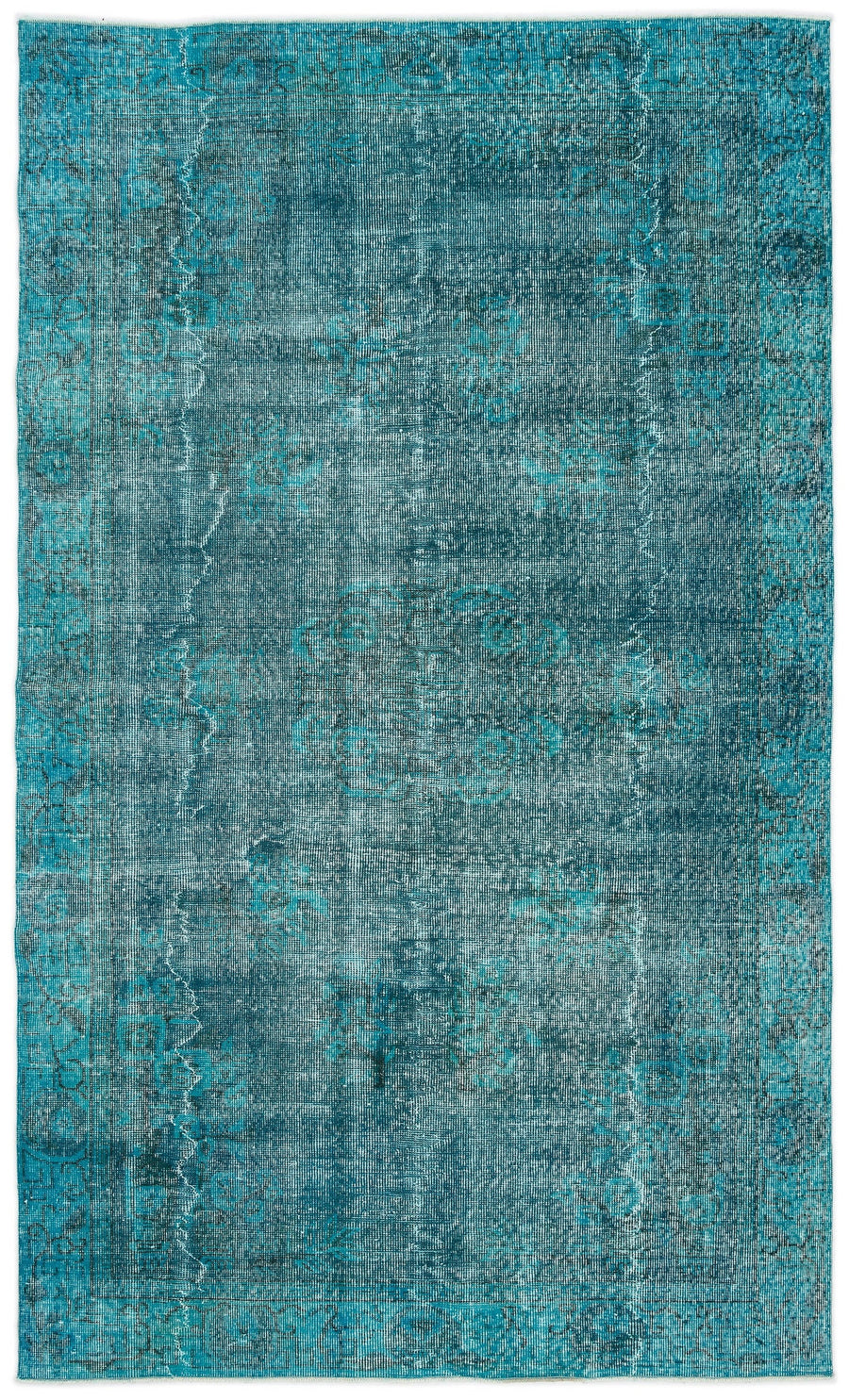 Tirena Turkuaz ve Gri Soyut Desenli El Dokuma Halı 164x276 cm