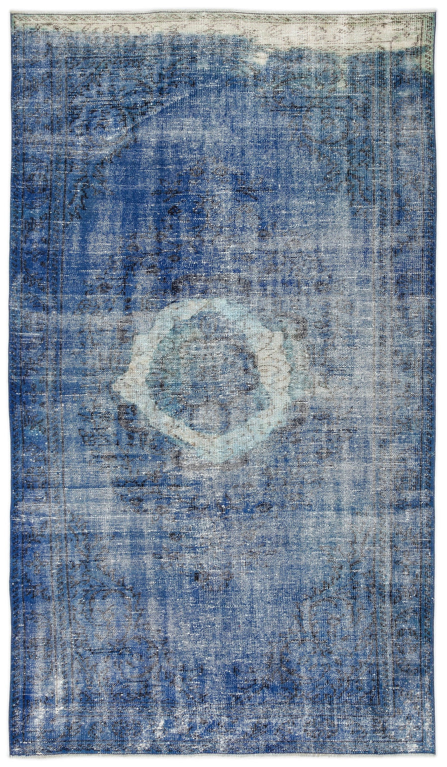 Tirena Mavi ve Beyaz Soyut Desenli El Dokuma Halı 163x276 cm