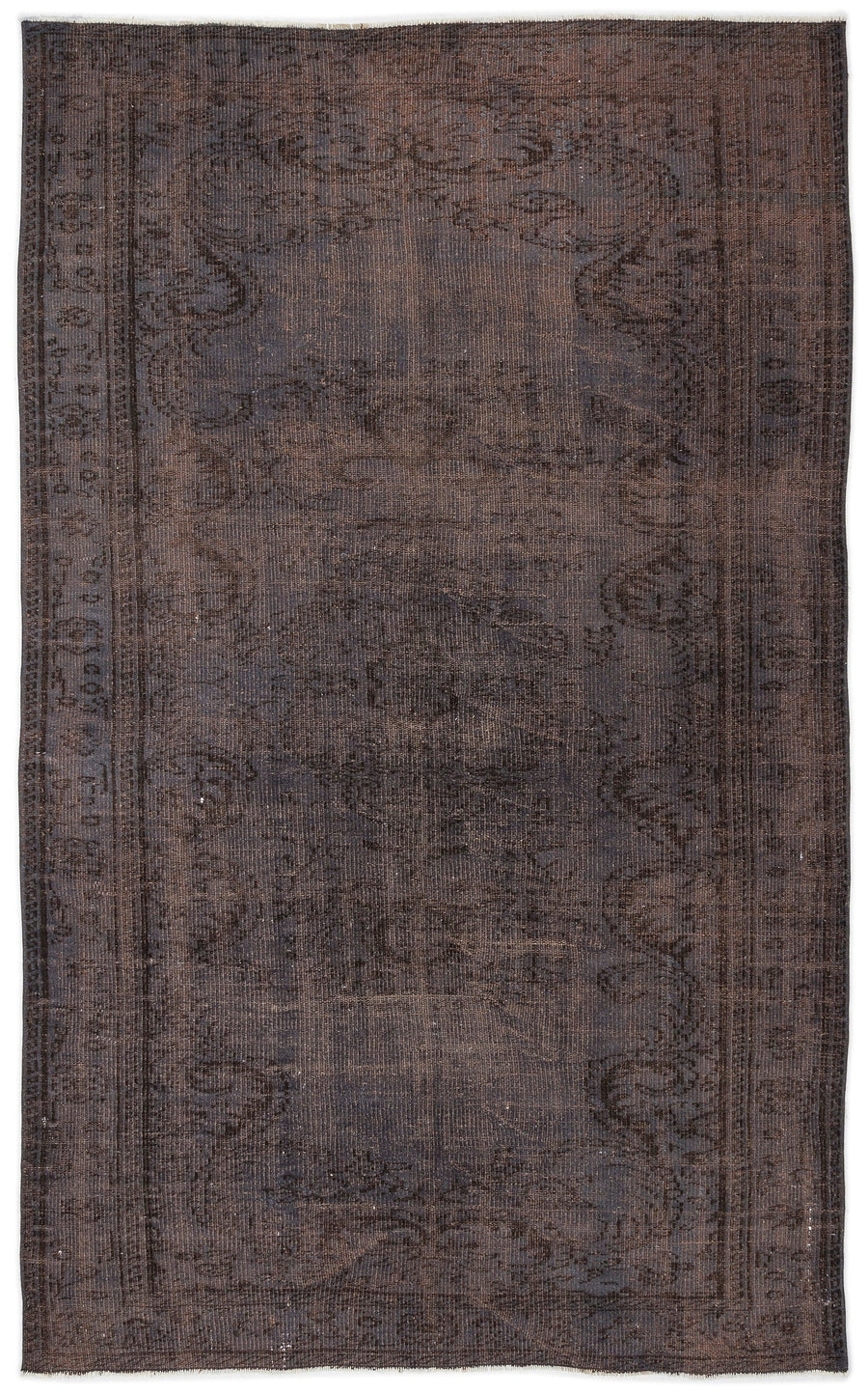 Tirena Gri ve Kahverengi Madalyon Desenli El Dokuma Halı 156x254 cm