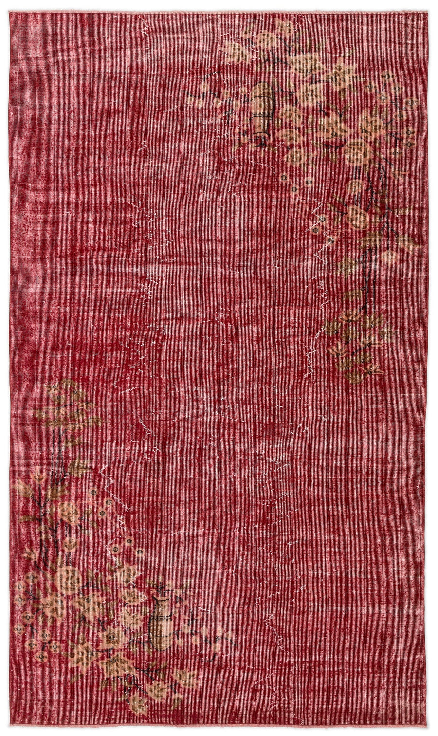 Tirena Kırmızı ve Bej Çiçek Desenli El Dokuma Halı 160x270 cm