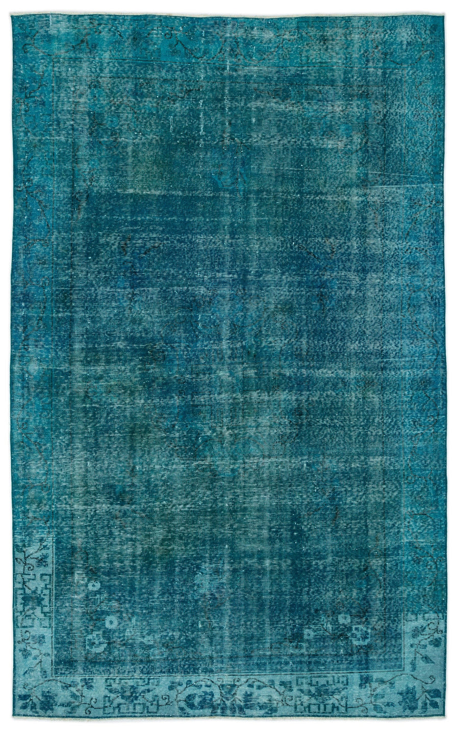 Tirena Turkuaz ve Mavi Soyut Desenli El Dokuma Halı 183x292 cm