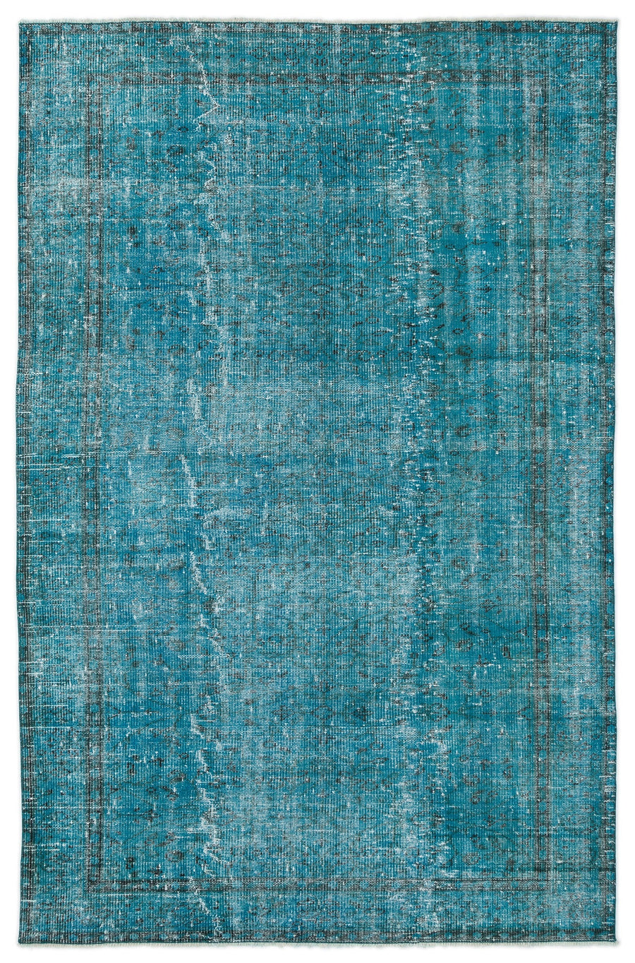 Tirena Turkuaz ve Gri Soyut Desenli El Dokuma Halı 167x261 cm
