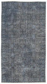 Tirena Mavi ve Gri Çiçek Desenli El Dokuma Halı 162x297 cm