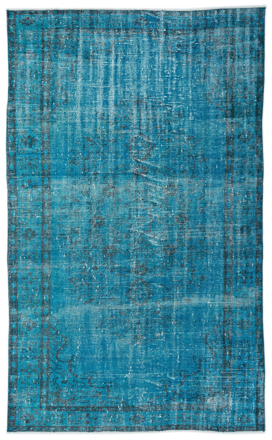 Tirena Turkuaz ve Gri Soyut Desenli El Dokuma Halı 169x276 cm