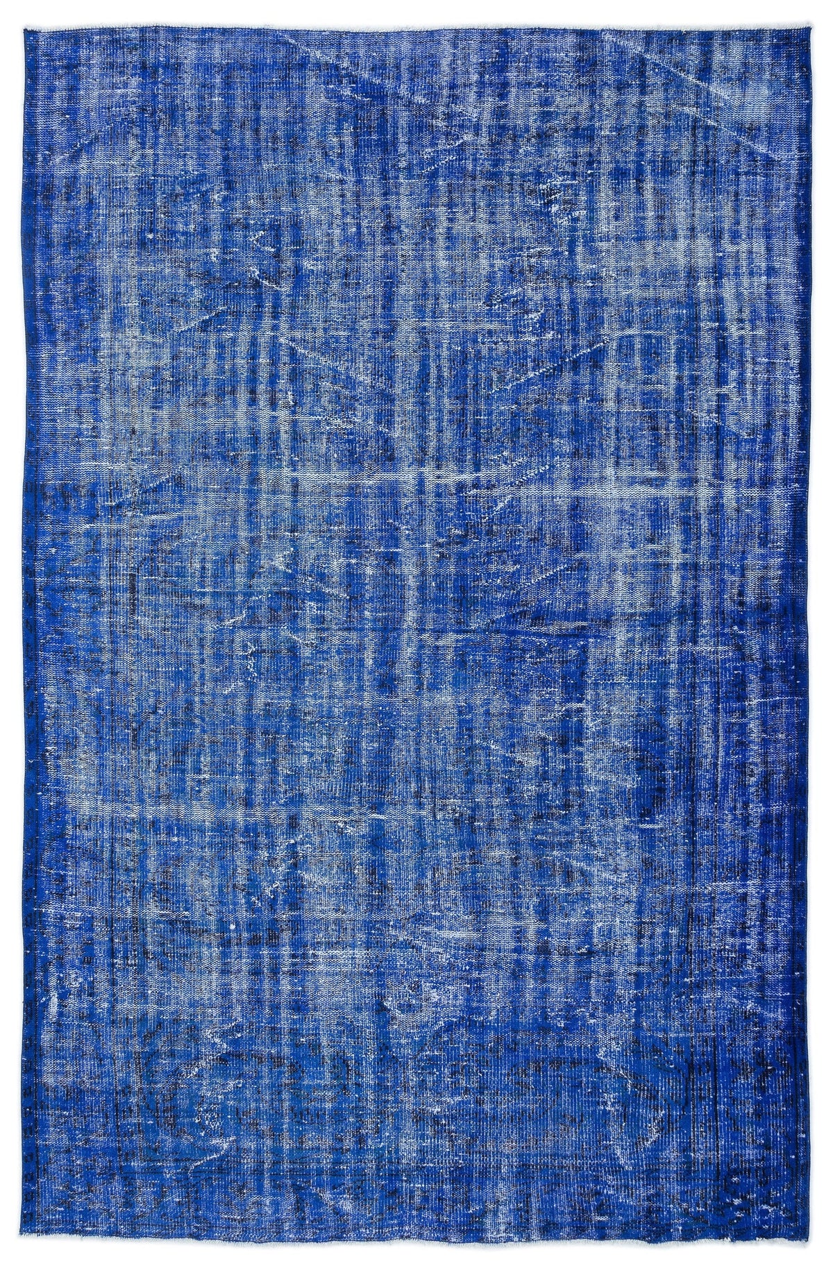 Tirena Mavi ve Beyaz Soyut Desenli El Dokuma Halı 187x288 cm