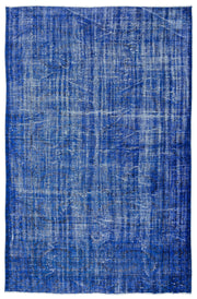 Tirena Mavi ve Beyaz Soyut Desenli El Dokuma Halı 187x288 cm