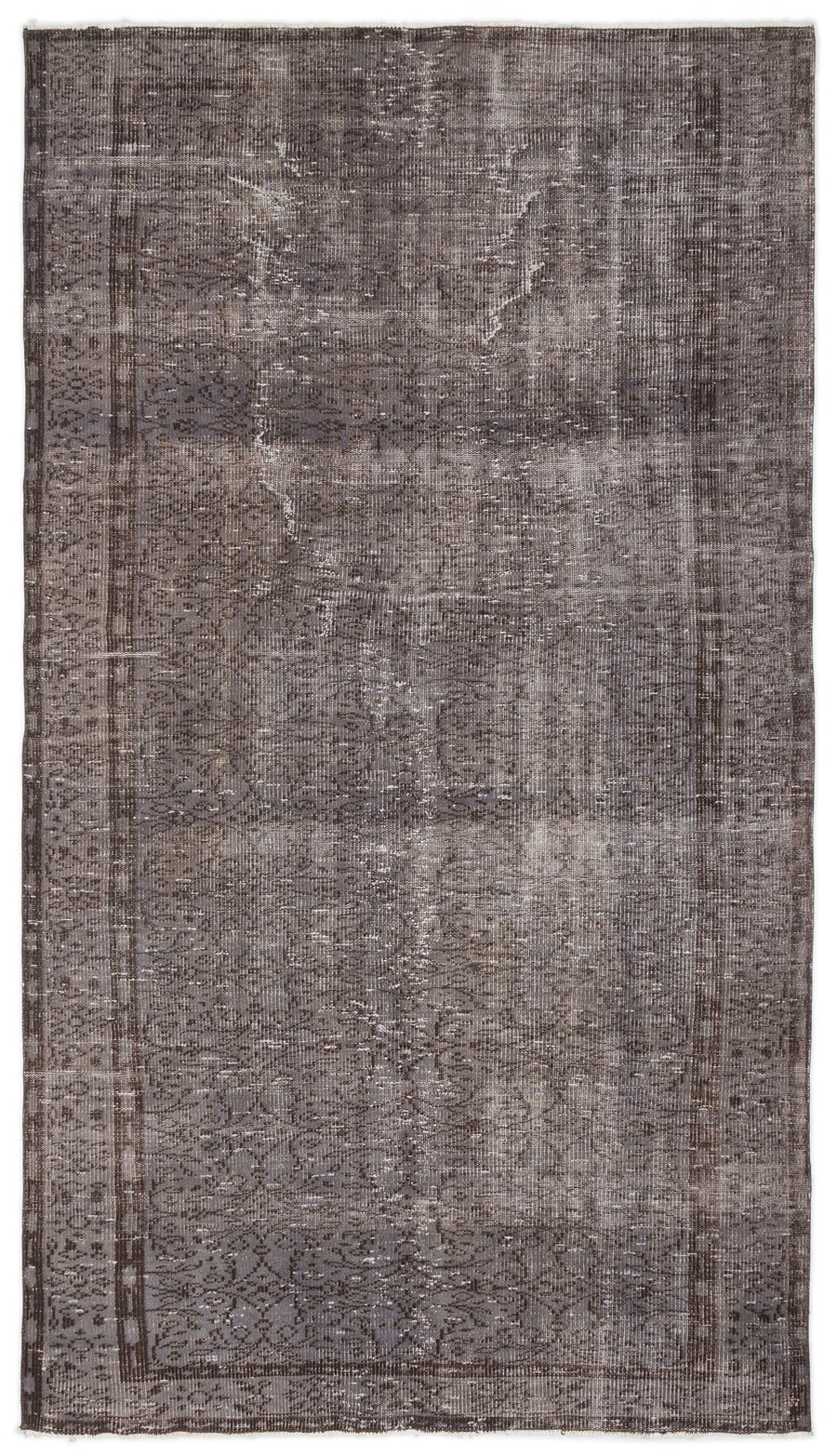 Tirena Gri ve Antrasit Madalyon Desenli El Dokuma Halı 152x273 cm