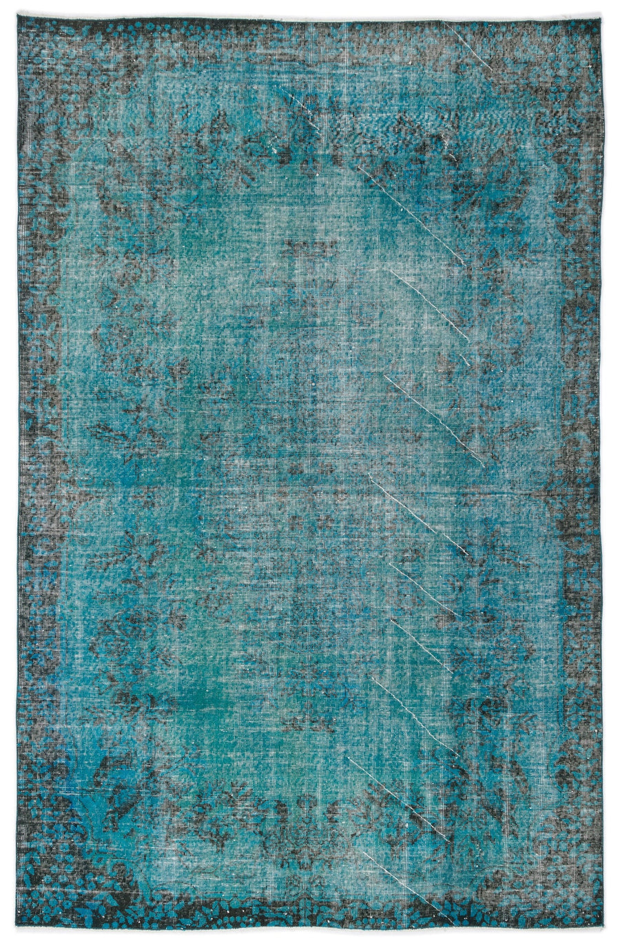 Tirena Turkuaz ve Gri Soyut Desenli El Dokuma Halı 187x285 cm