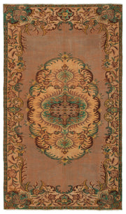 Tirena Pembe ve Yeşil Madalyon Desenli El Dokuma Halı 165x284 cm