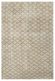 Tirena Bej ve Pembe Geometrik Desenli El Dokuma Halı 167x255 cm