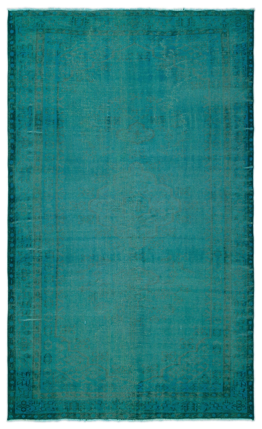 Tirena Turkuaz ve Lacivert Geometrik Desenli El Dokuma Halı 162x255 cm