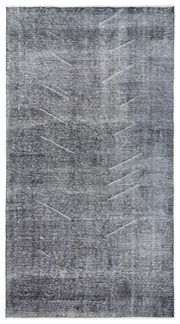 Tirena Gri ve Antrasit Soyut Desenli El Dokuma Halı 151x278 cm
