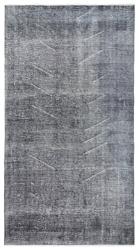 Tirena Gri ve Antrasit Soyut Desenli El Dokuma Halı 151x278 cm