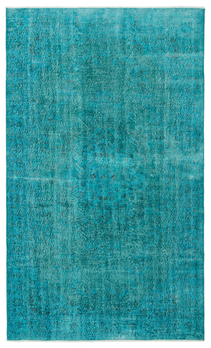 Tirena Turkuaz ve Lacivert Soyut Desenli El Dokuma Halı 170x277 cm
