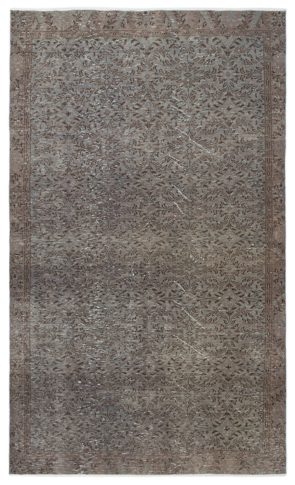 Tirena Gri ve Kahverengi Çiçek Desenli El Dokuma Halı 159x261 cm
