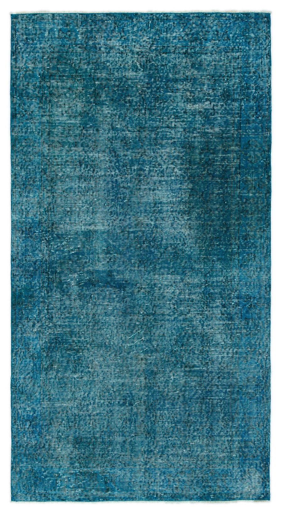 Tirena Turkuaz ve Lacivert Soyut Desenli El Dokuma Halı 115x208 cm