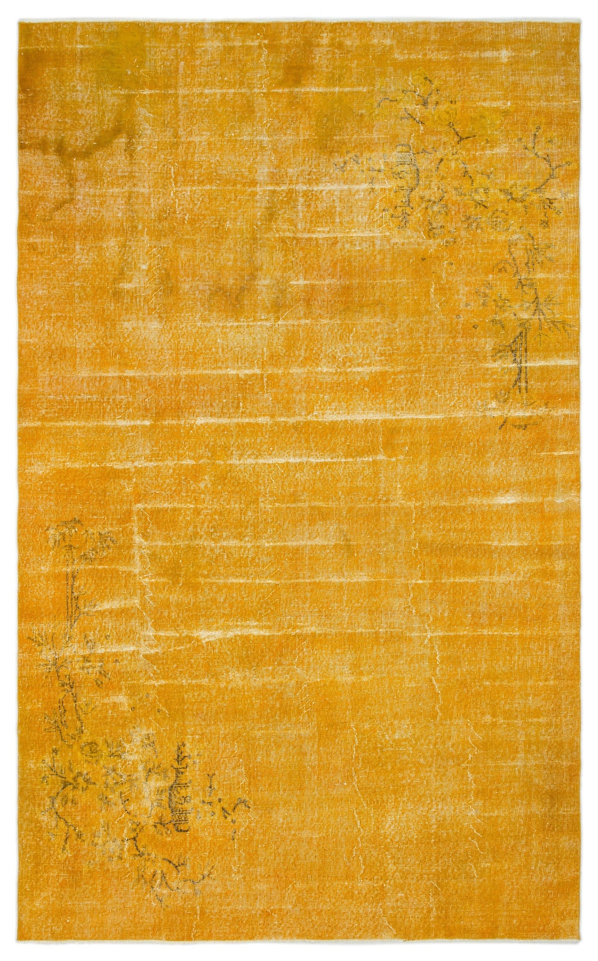 Tirena Sarı ve Beyaz Soyut Desenli El Dokuma Halı 195x317 cm